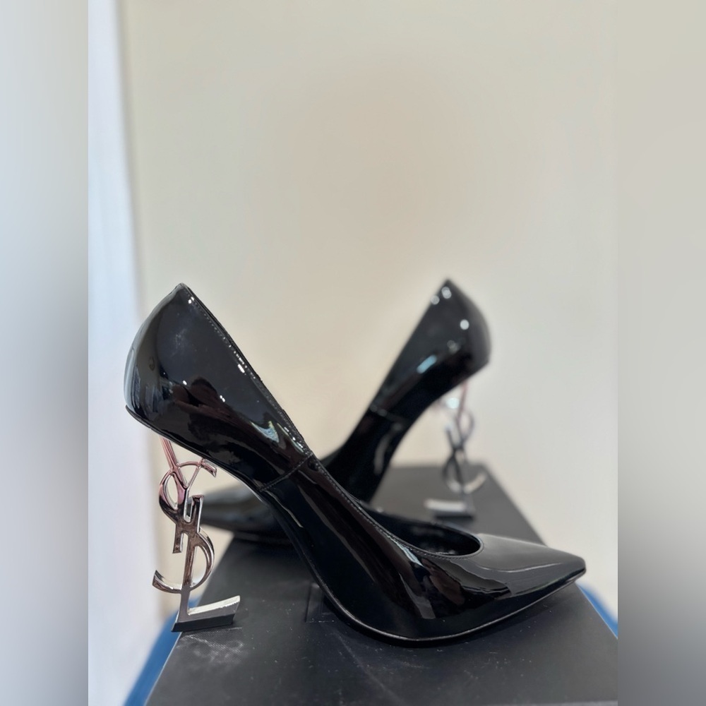 Ysl Yves Saint Laurent Black Heels size 39.5 - Picture 9 of 15